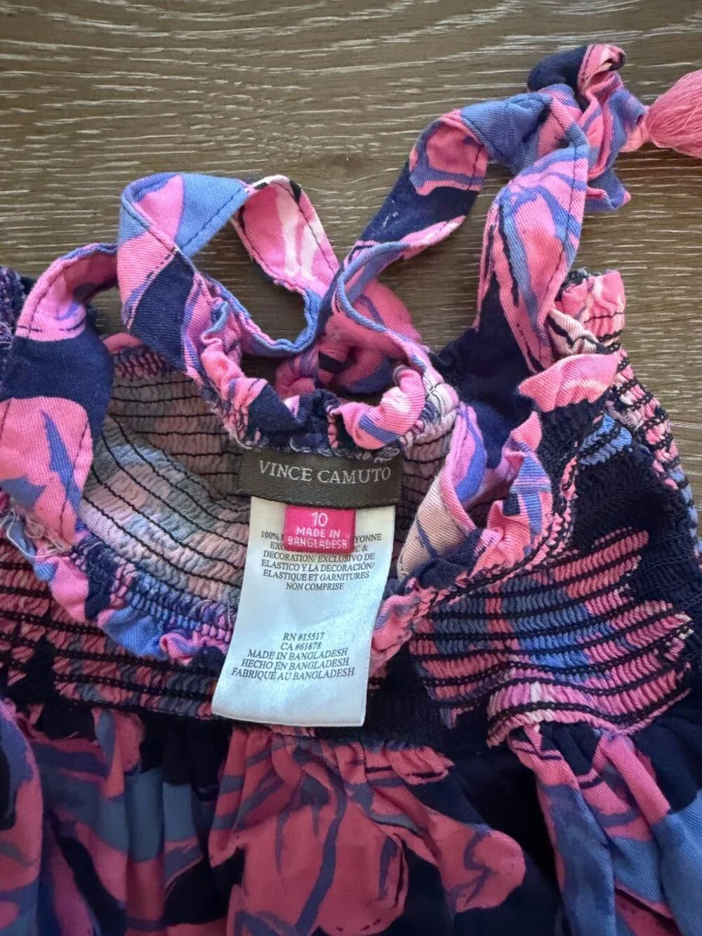 Girls Vince Camuto spaghetti strap blue/pink floral midi maxi dress size 10